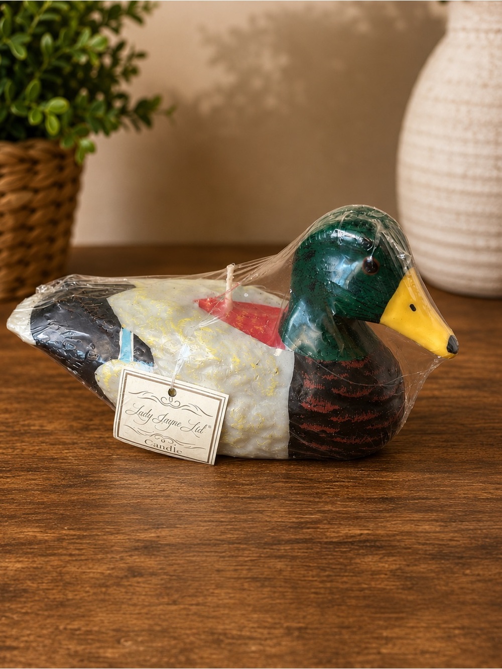 Mallard Duck Candle Lady Jayne Ltd Wrapped Vintage Cabin Lodge Decor